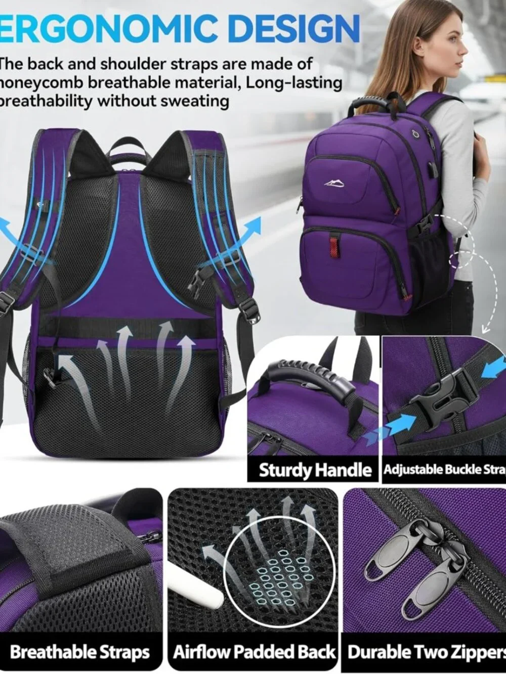 Extra Large Anti-Theft Travel Backpack for 17